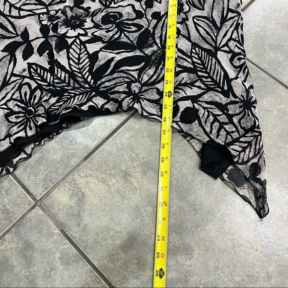 Separates By New York City Design Co Black Floral Silk Top Sz 2XL Y2K Fairy Boho - Picture 7 of 8
